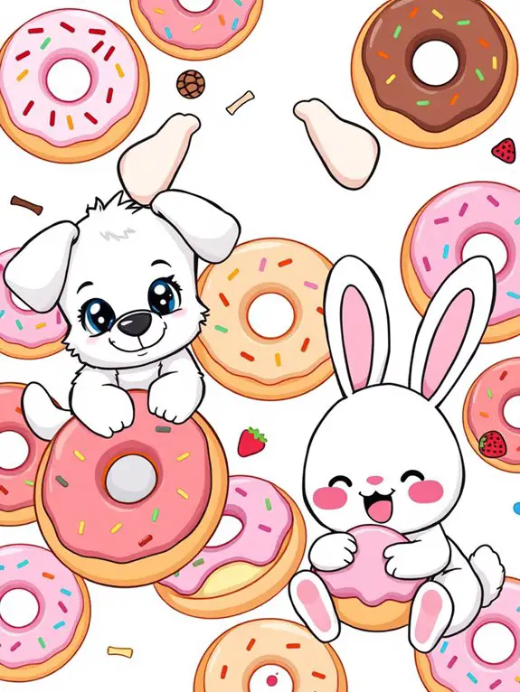 adorable animal themed donut art