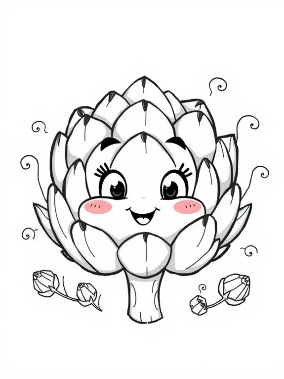 adorable artichoke coloring page
