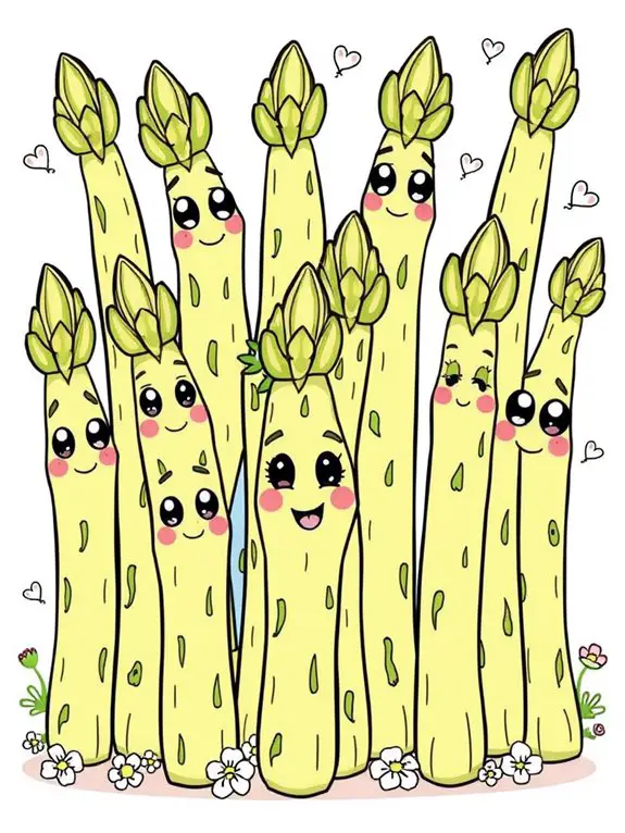 adorable asparagus coloring page