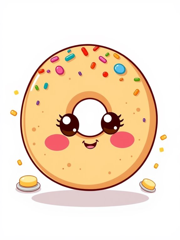 adorable bagel character illustration