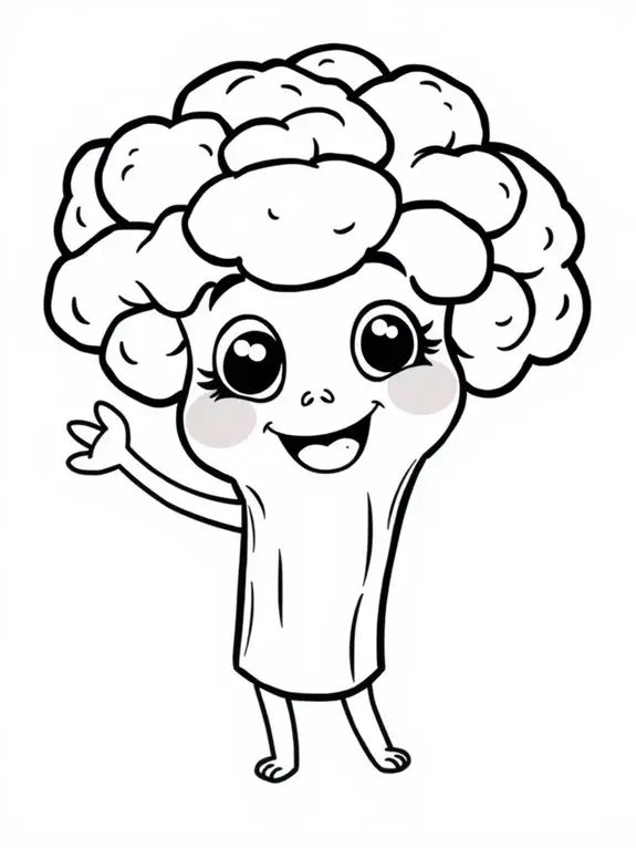 adorable broccoli coloring activity