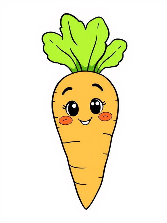 adorable carrot coloring page