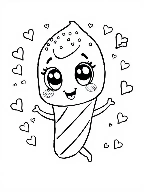 adorable churro coloring page
