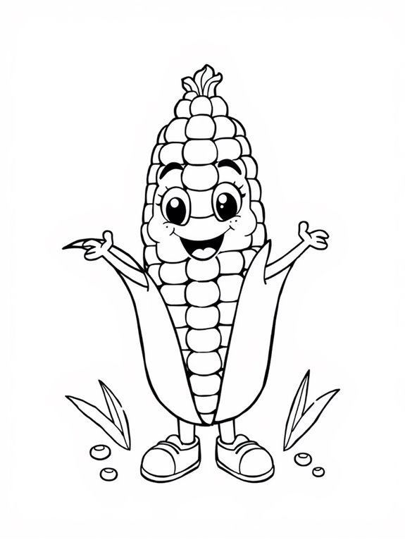 adorable corn character illustration