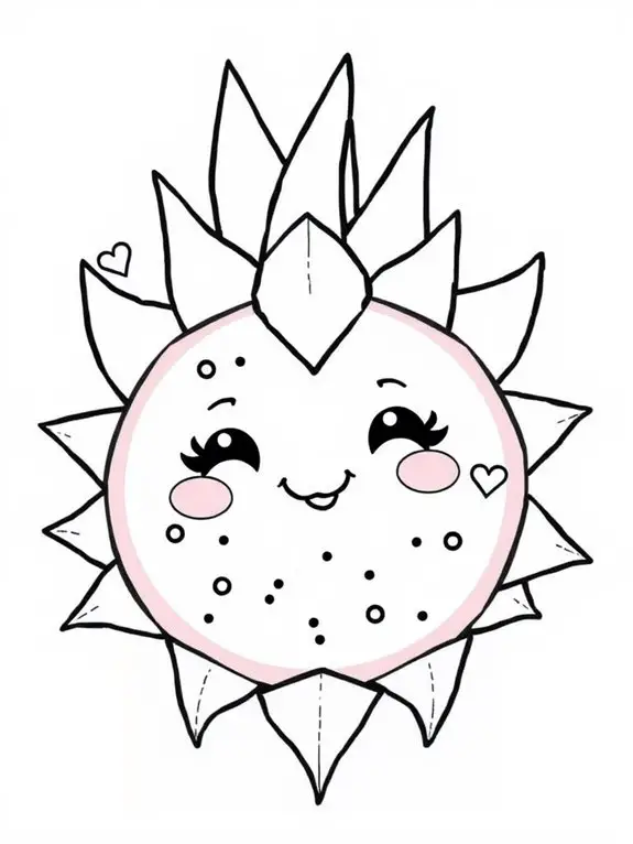 adorable dragon fruit illustration
