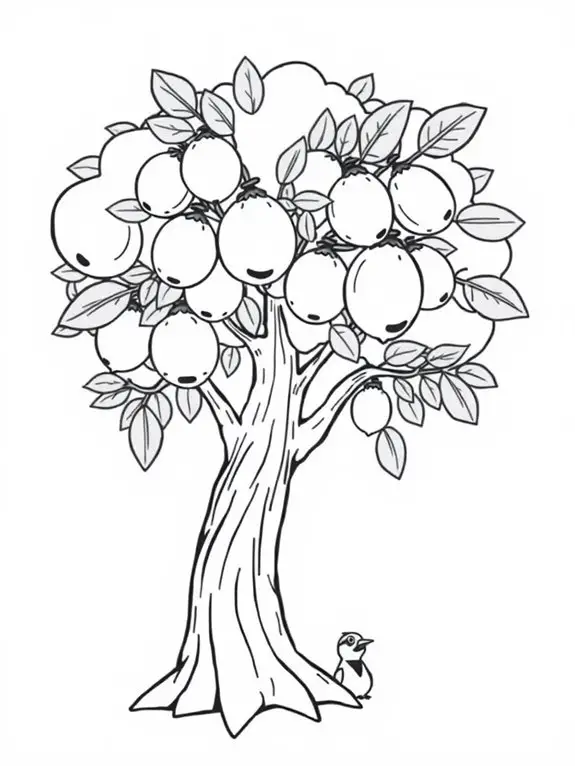 adorable guava tree illustration
