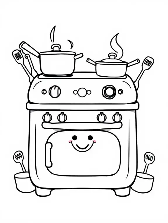 adorable kitchen appliance illustration