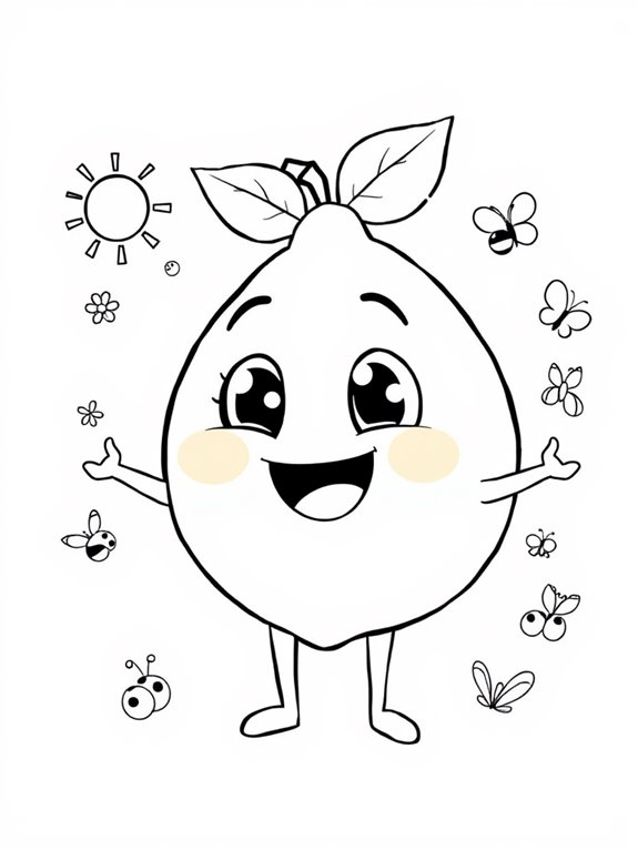 adorable lemon character illustration