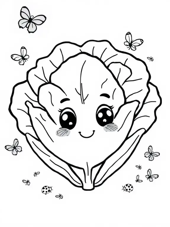 adorable lettuce coloring activity