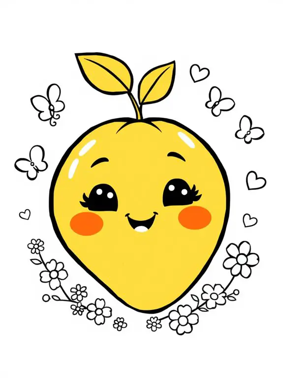 adorable mango coloring activity