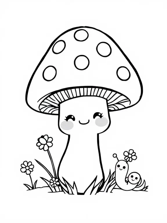 adorable mushroom coloring activity