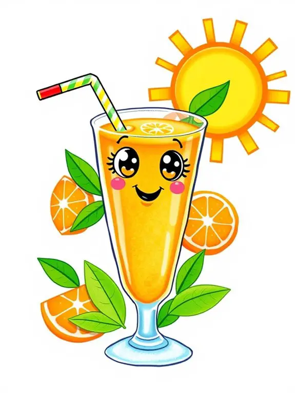 adorable orange juice illustration