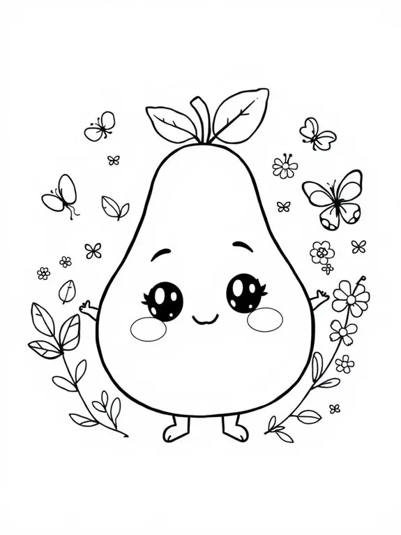 adorable pear coloring activity