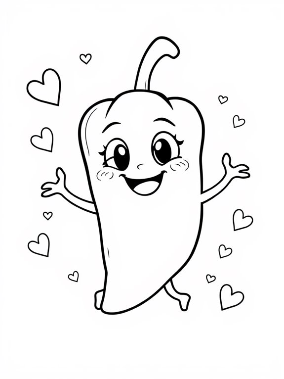adorable pepper coloring activity