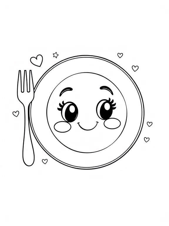 adorable plate and fork