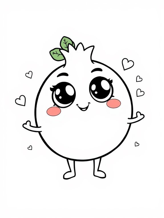 adorable pomegranate character illustration
