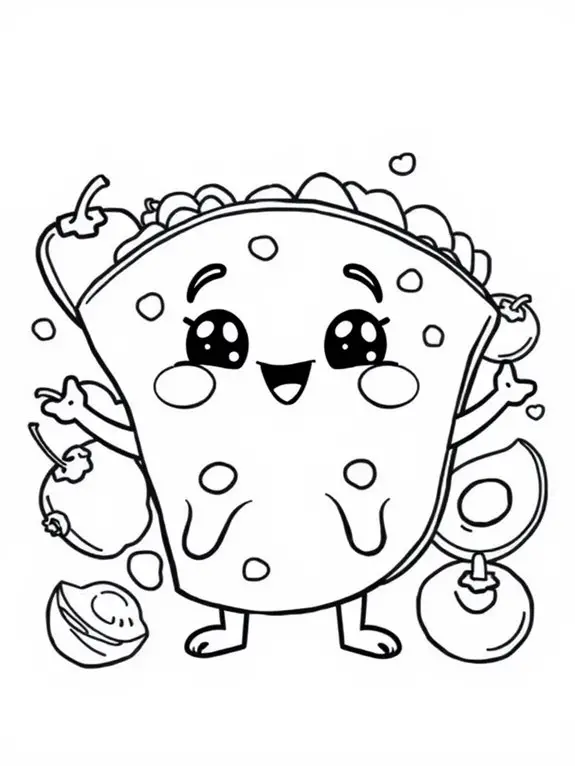 adorable quesadilla coloring page