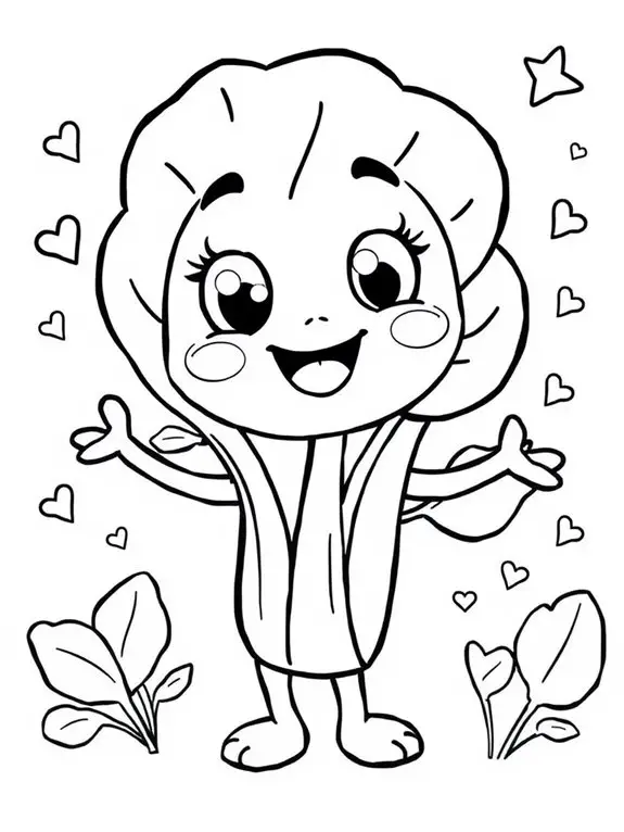 adorable spinach character illustration