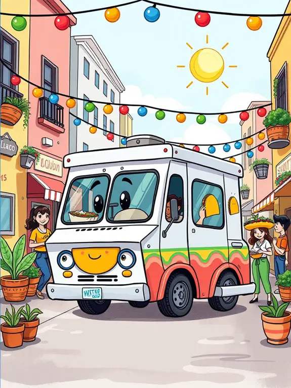 adorable taco truck illustration