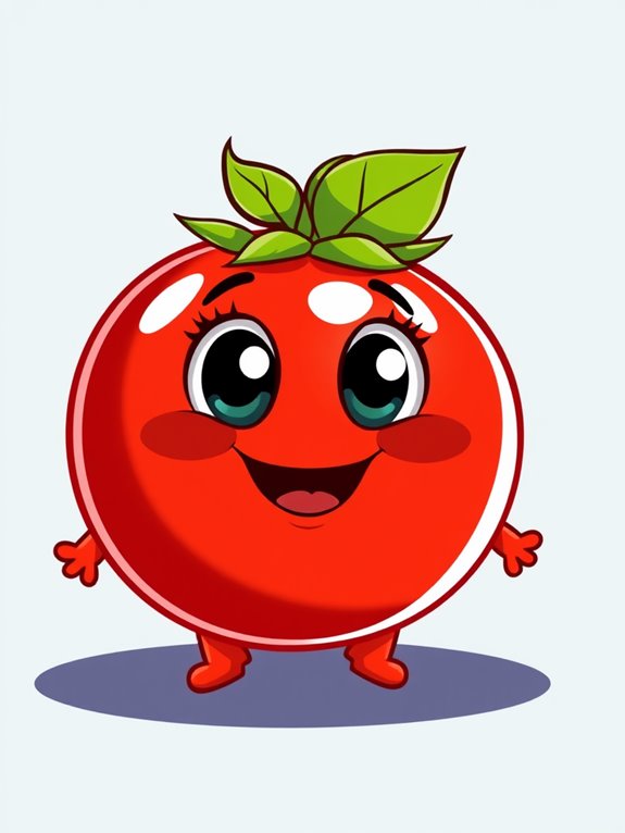 adorable tomato character illustration