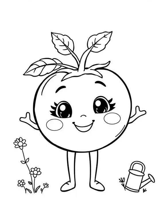 adorable tomato coloring activity