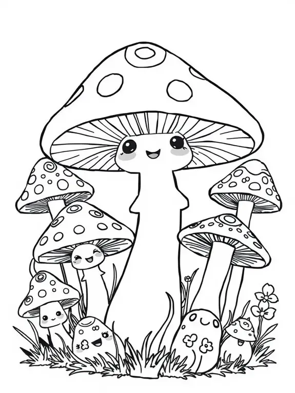 anime themed mushroom illustration