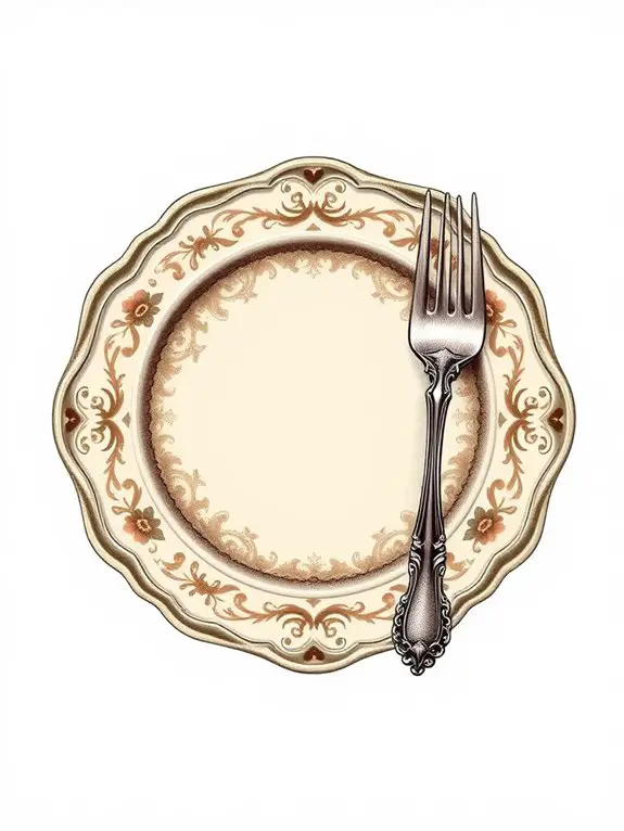 antique dining utensils illustration