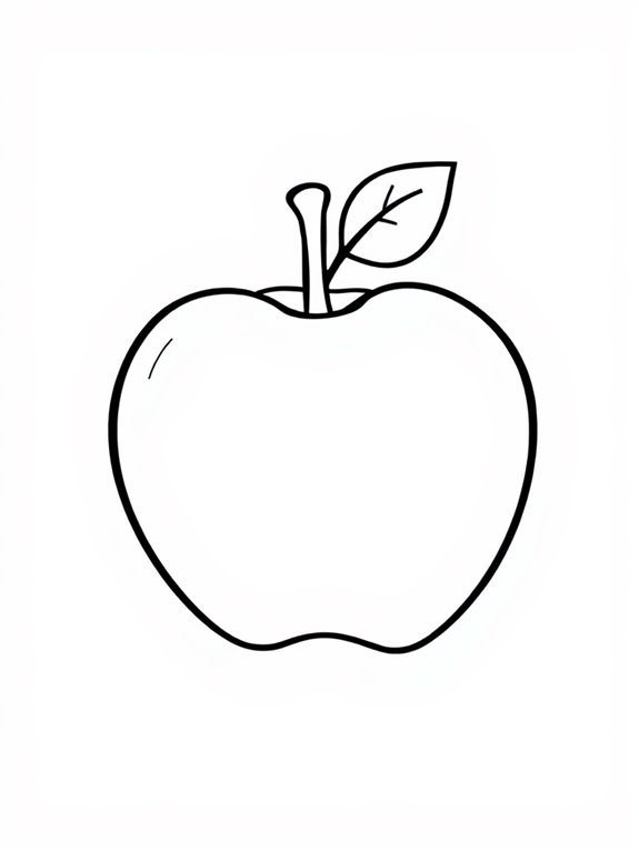 apple coloring page design
