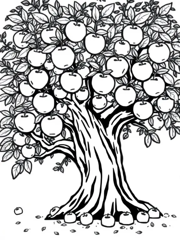 apple tree coloring activity