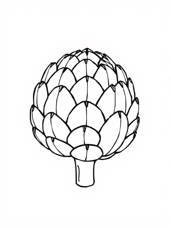 artichoke coloring page design