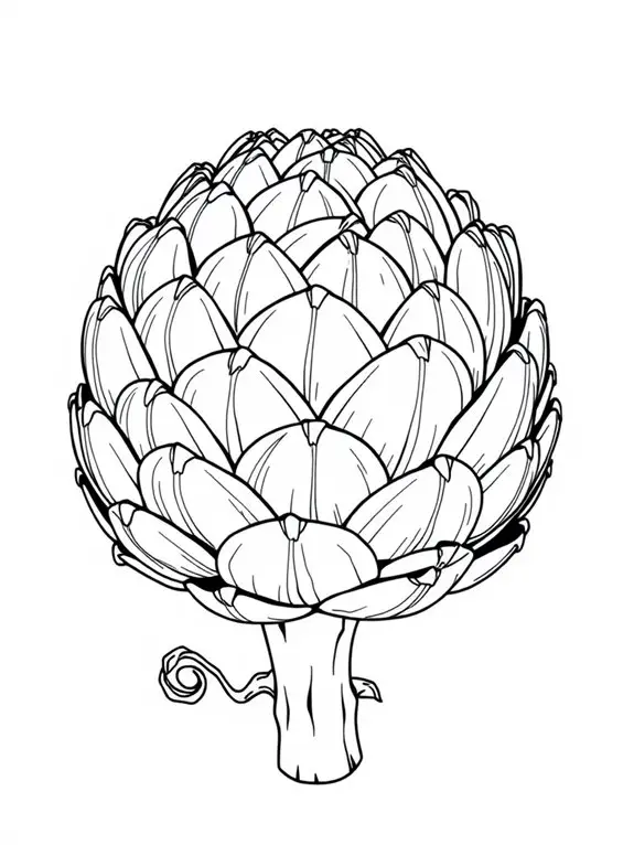 artichoke coloring page design