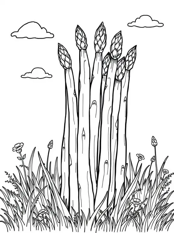 asparagus nature coloring page