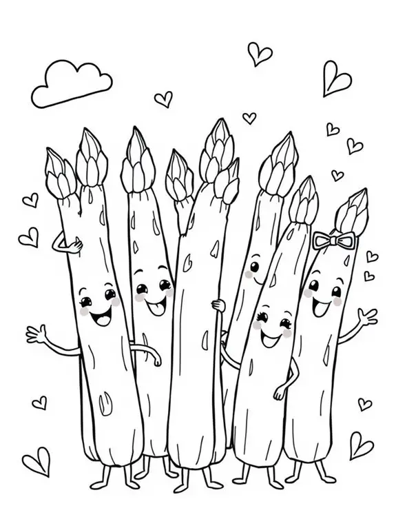 asparagus themed coloring activity