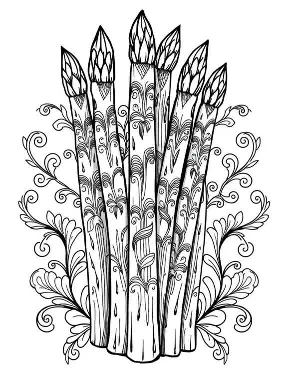 asparagus themed coloring activity