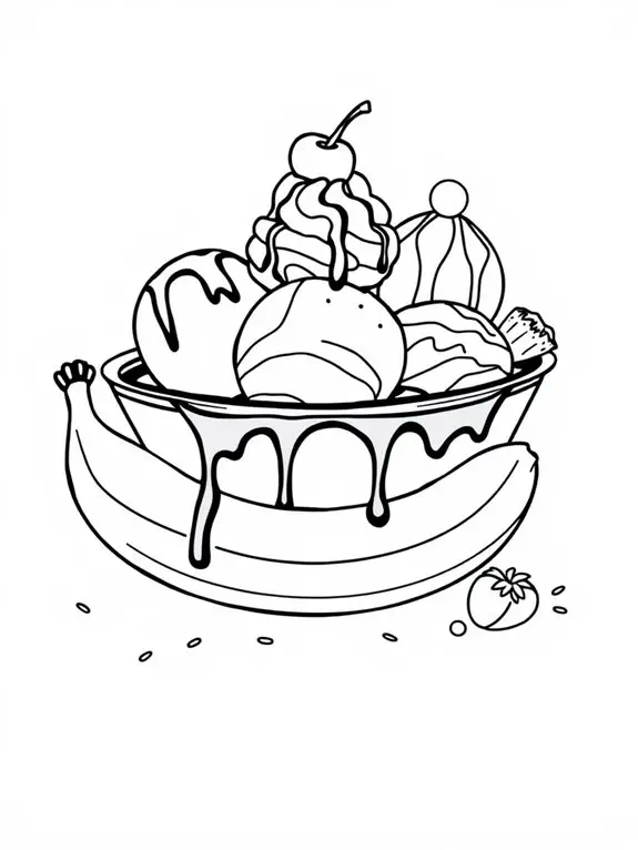 banana split coloring activity