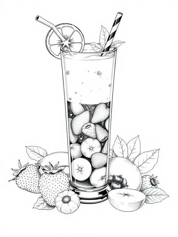black and white smoothie sketch