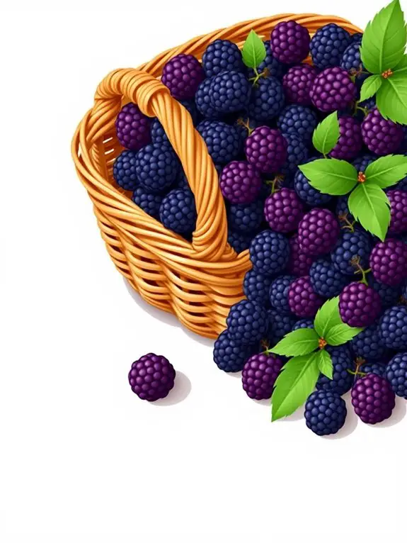 blackberry basket illustration graphic