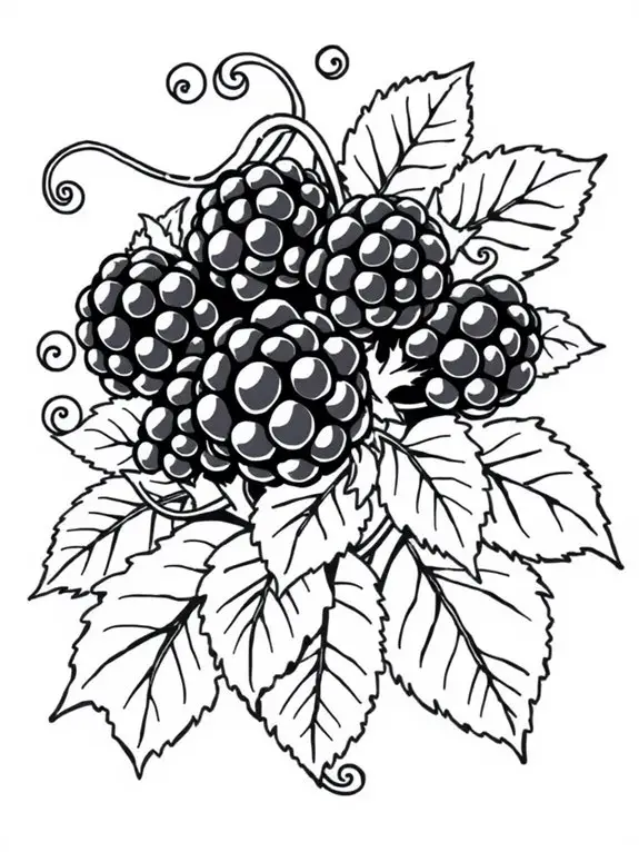 blackberry coloring page design