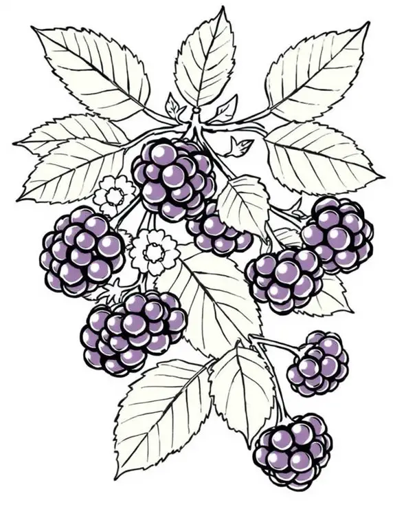 blackberry plant coloring page