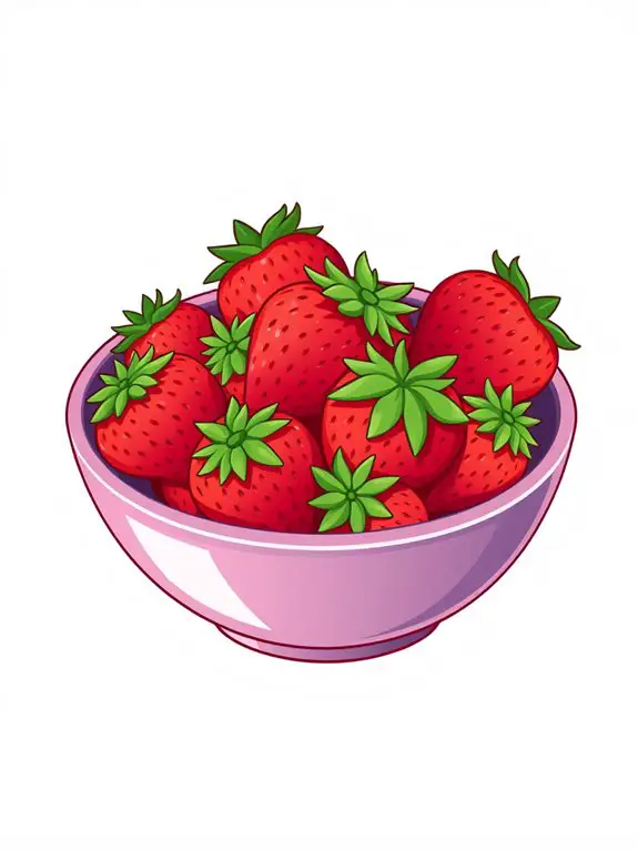 bowl of ripe strawberries