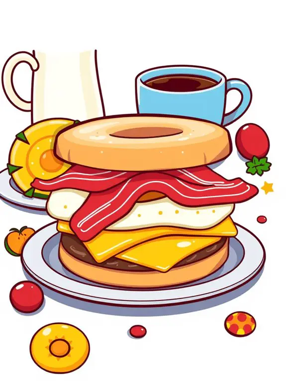 breakfast sandwich illustration design