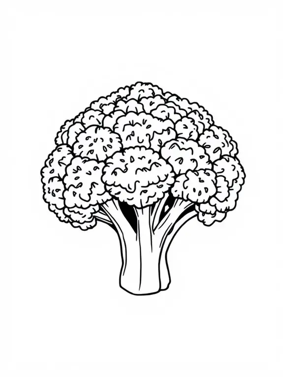 broccoli coloring page design