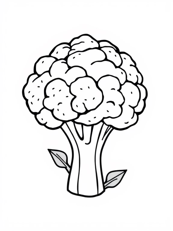 broccoli coloring page design