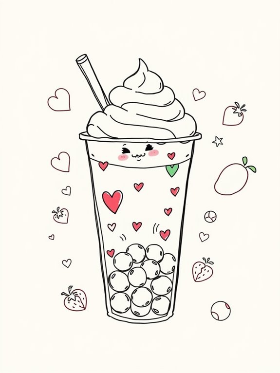 bubble tea sketch illustration