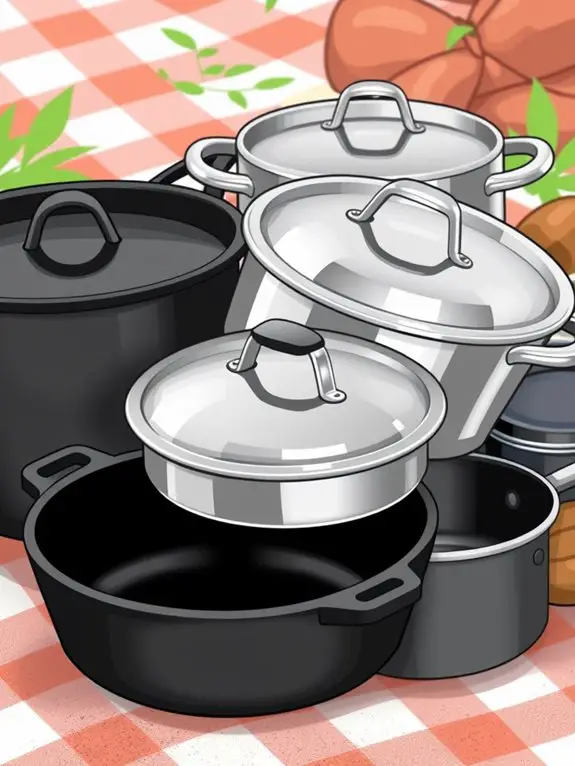 camping cookware illustration collection