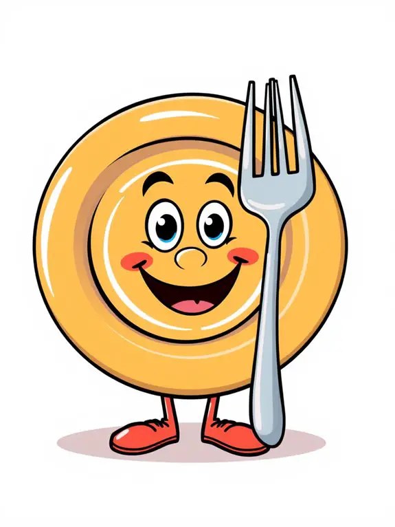 cartoon plate and fork