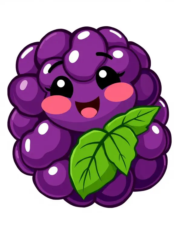 cartoon style blackberry illustration