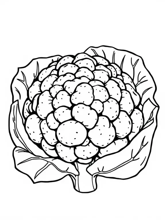 cauliflower coloring activity page