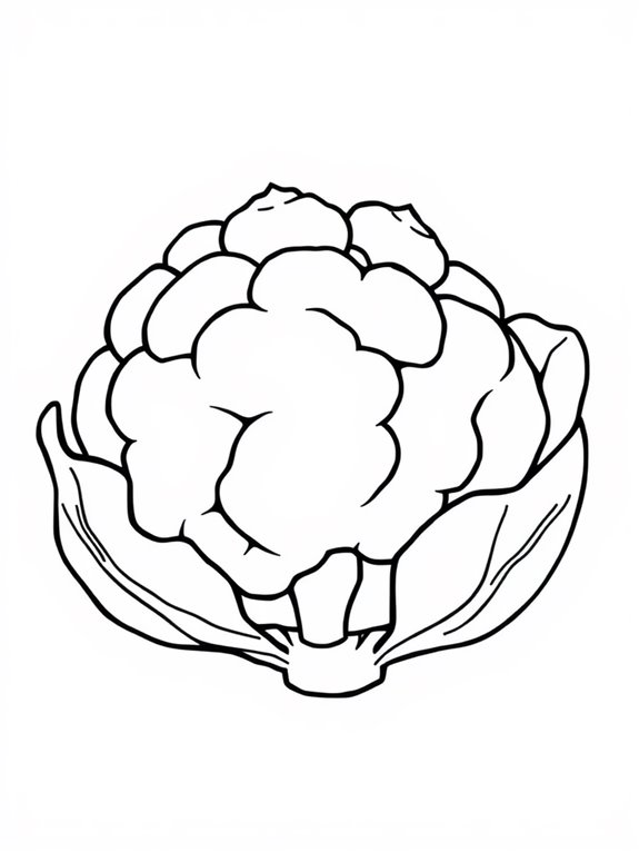 cauliflower coloring page activity