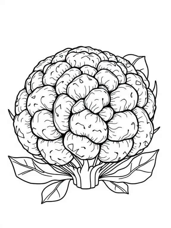 cauliflower coloring page design